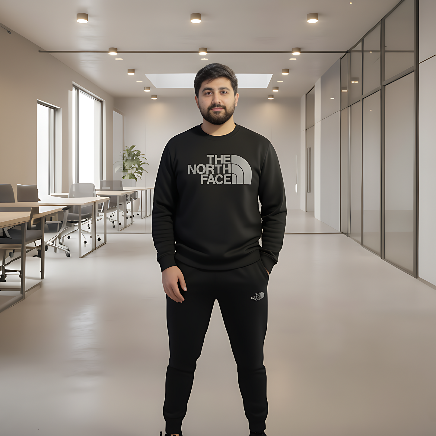 Iconic Men's Black Jersey Wool Full Tracksuit