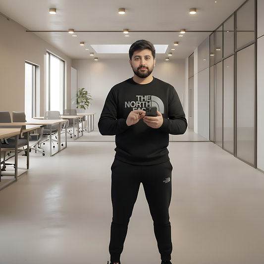 Iconic Men's Black Jersey Wool Full Tracksuit