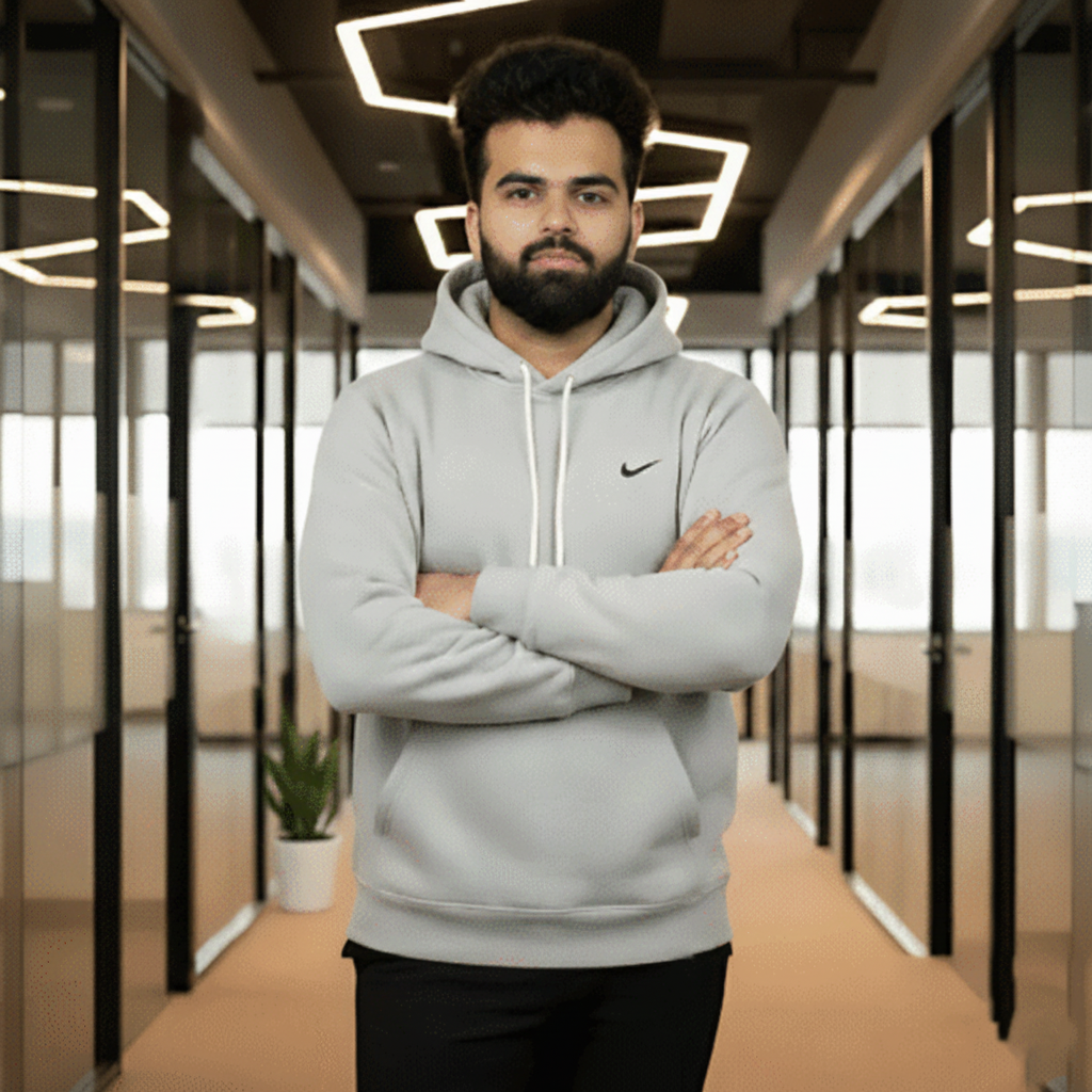 Minimalist Gray Blended Wool Pullover Hoodie | Classic Comfort Fit