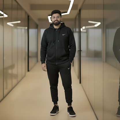 Premium Heavyweight Cotton Black Fleece Tracksuit – The Ultimate Comfort Set