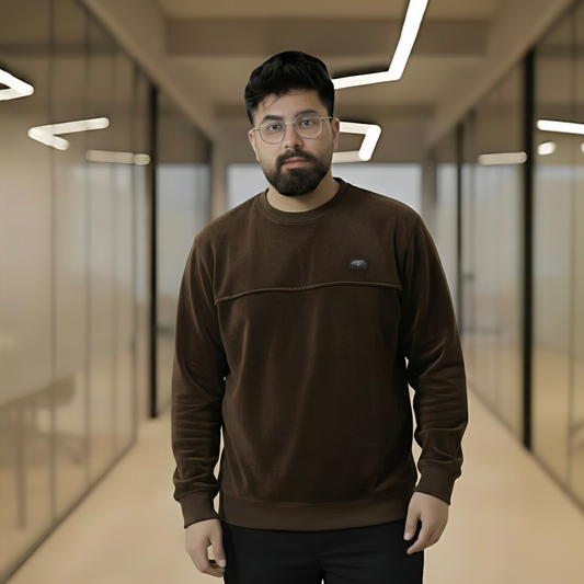 Men's Sage Rich Brown Crew Neck Sweatshirt