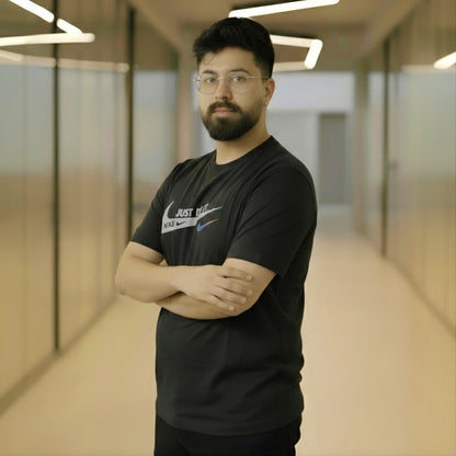 Men's Premium Black Graphic Tee | Minimalist Modern Fit T-Shirt