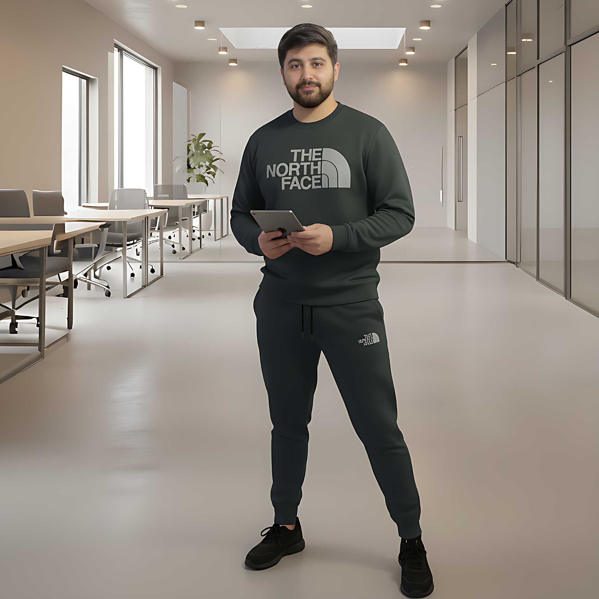 Iconic Men's Gray Jersey Wool Full Tracksuit - Image 2