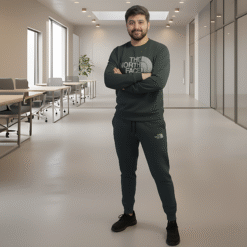 Iconic Men's Gray Jersey Wool Full Tracksuit