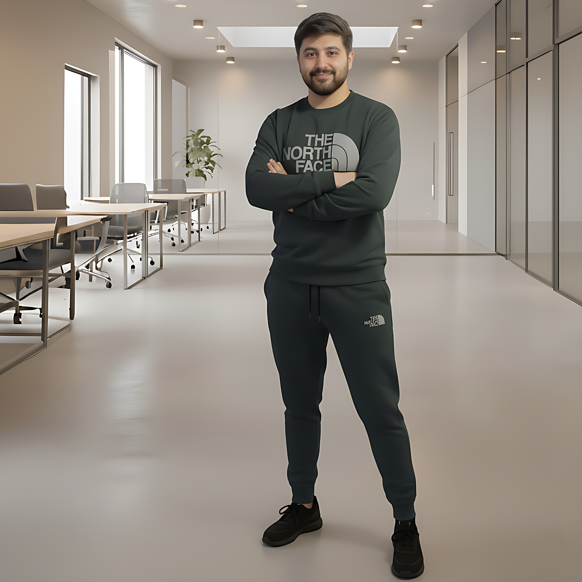 Iconic Men's Gray Jersey Wool Full Tracksuit