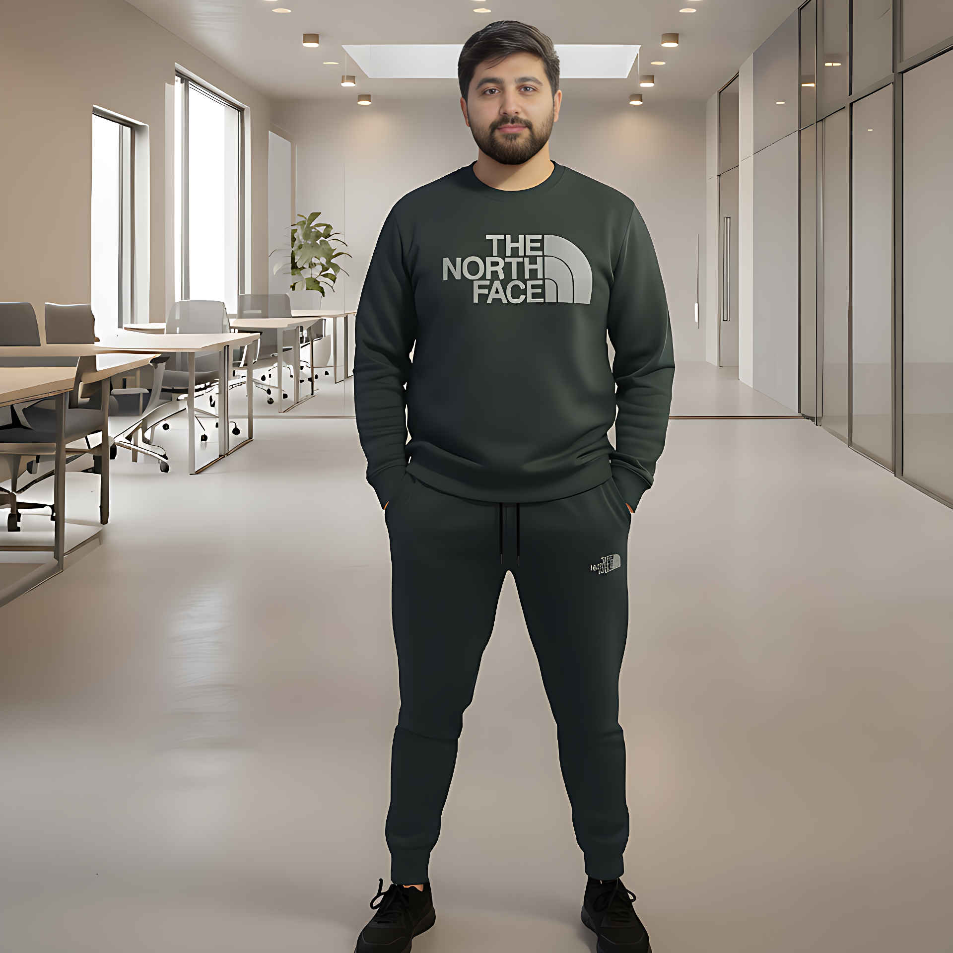 Iconic Men's Gray Jersey Wool Full Tracksuit - Image 3