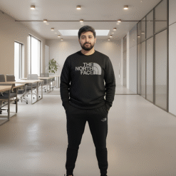 Iconic Men's Black Jersey Wool Full Tracksuit