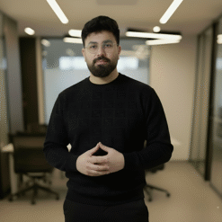 Premium Velvet Jersey Monogram Crewneck - Black