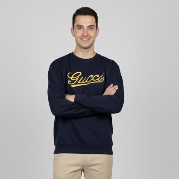 Premium Men's Crewneck in Jersey Wool Blend - Image 5