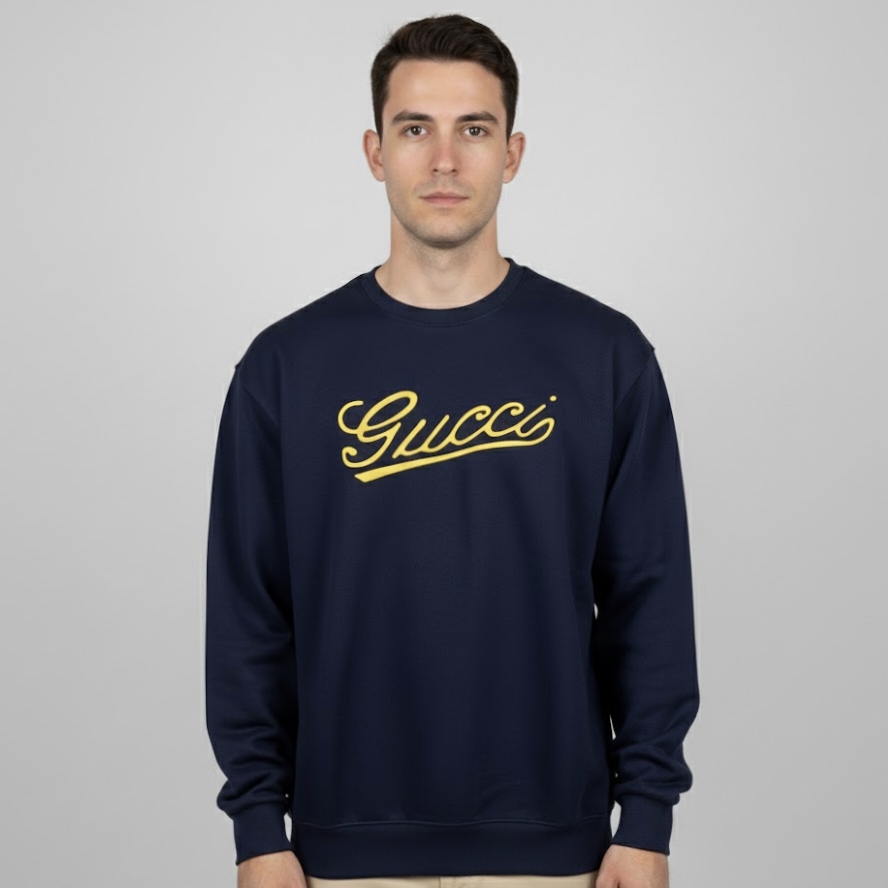 Premium Men's Crewneck in Jersey Wool Blend - Image 2