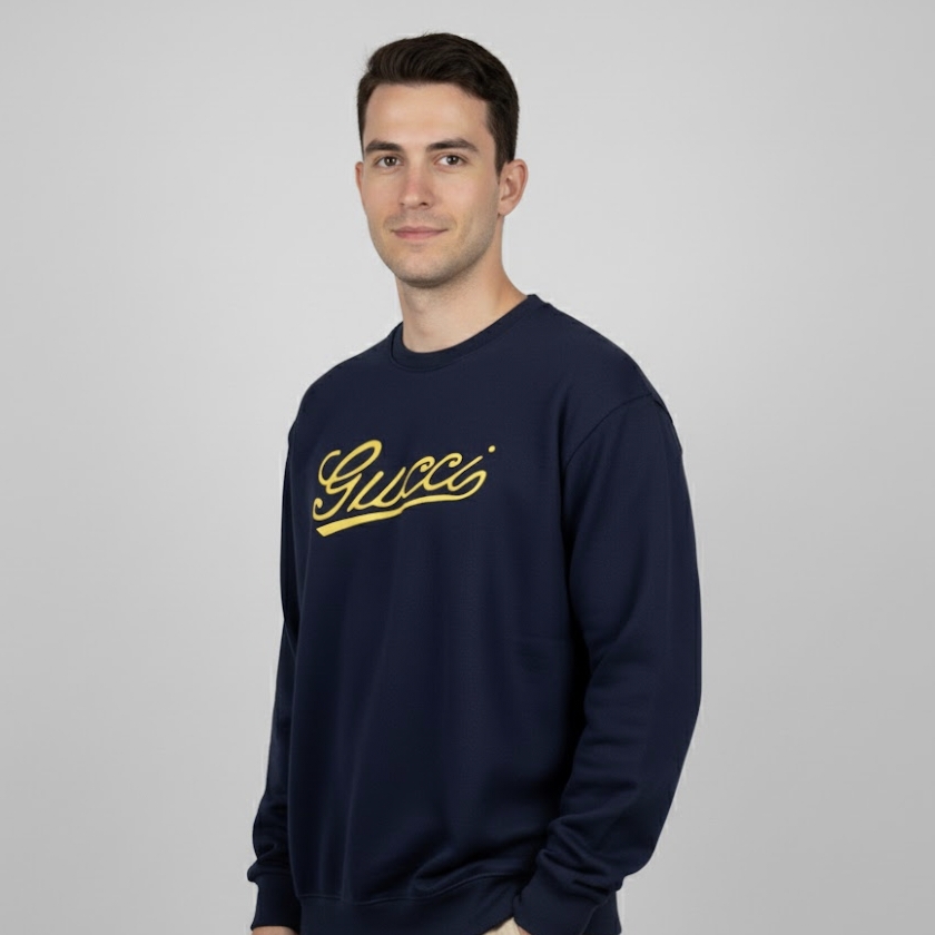 Premium Men's Crewneck in Jersey Wool Blend - Image 3