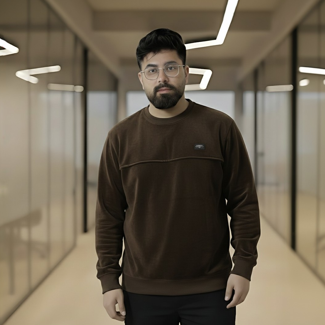 Men's Sage Rich Brown Crew Neck Sweatshirt