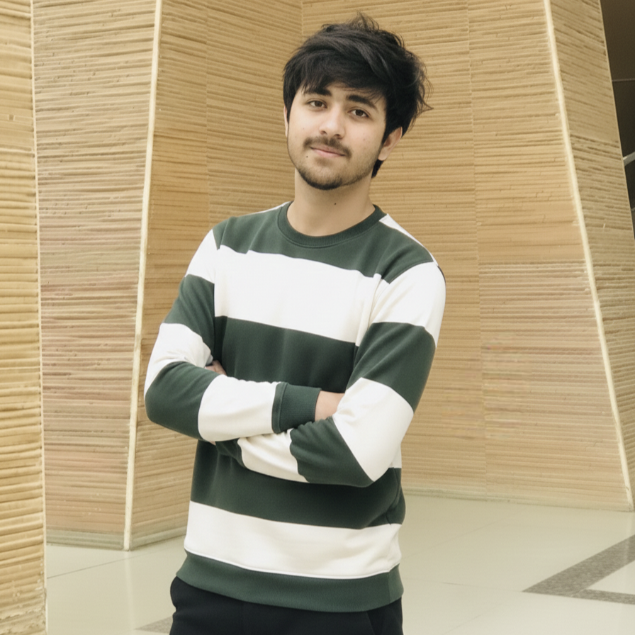 Men's Green & White Striped Long-Sleeve Sweatshirt - Image 2