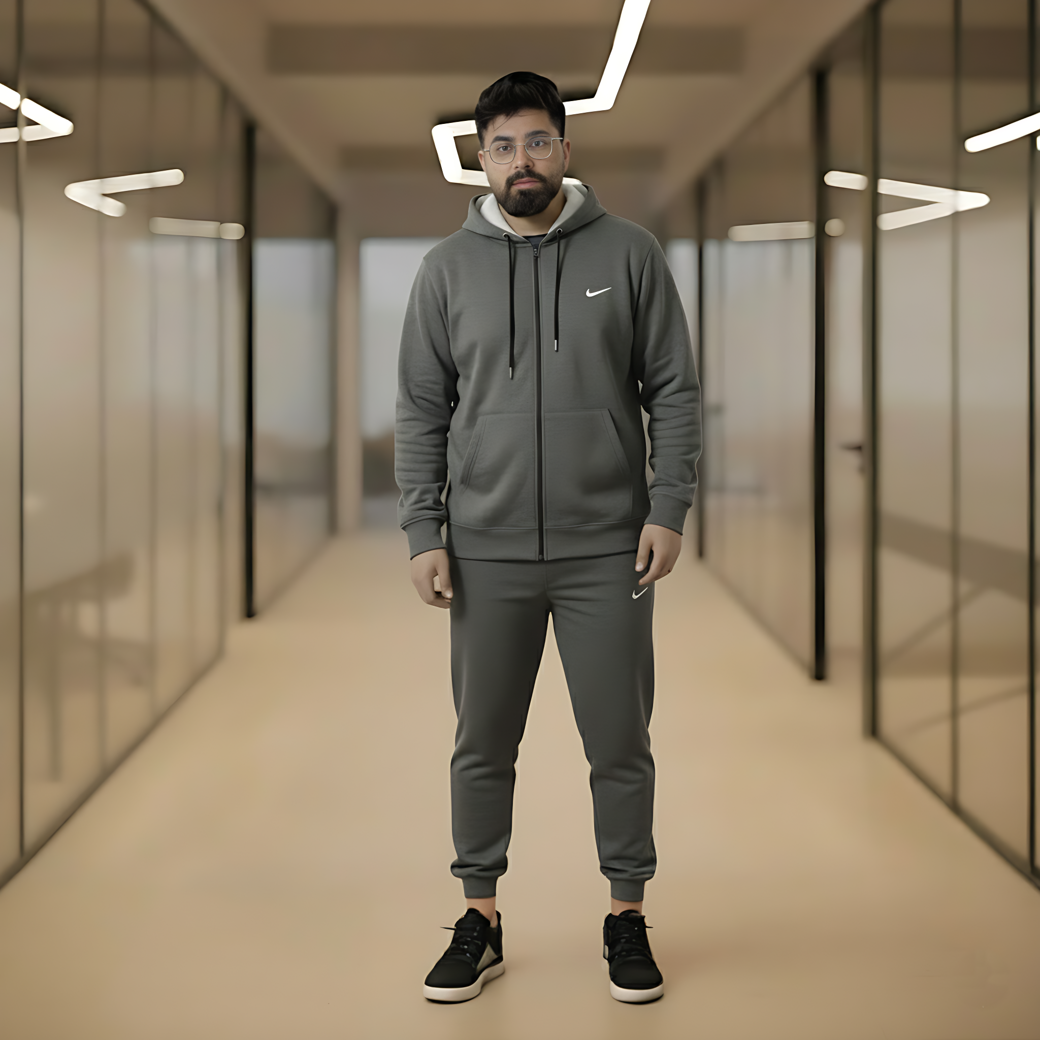 Premium Heavyweight Cotton Gray Fleece Tracksuit – The Ultimate Comfort Set