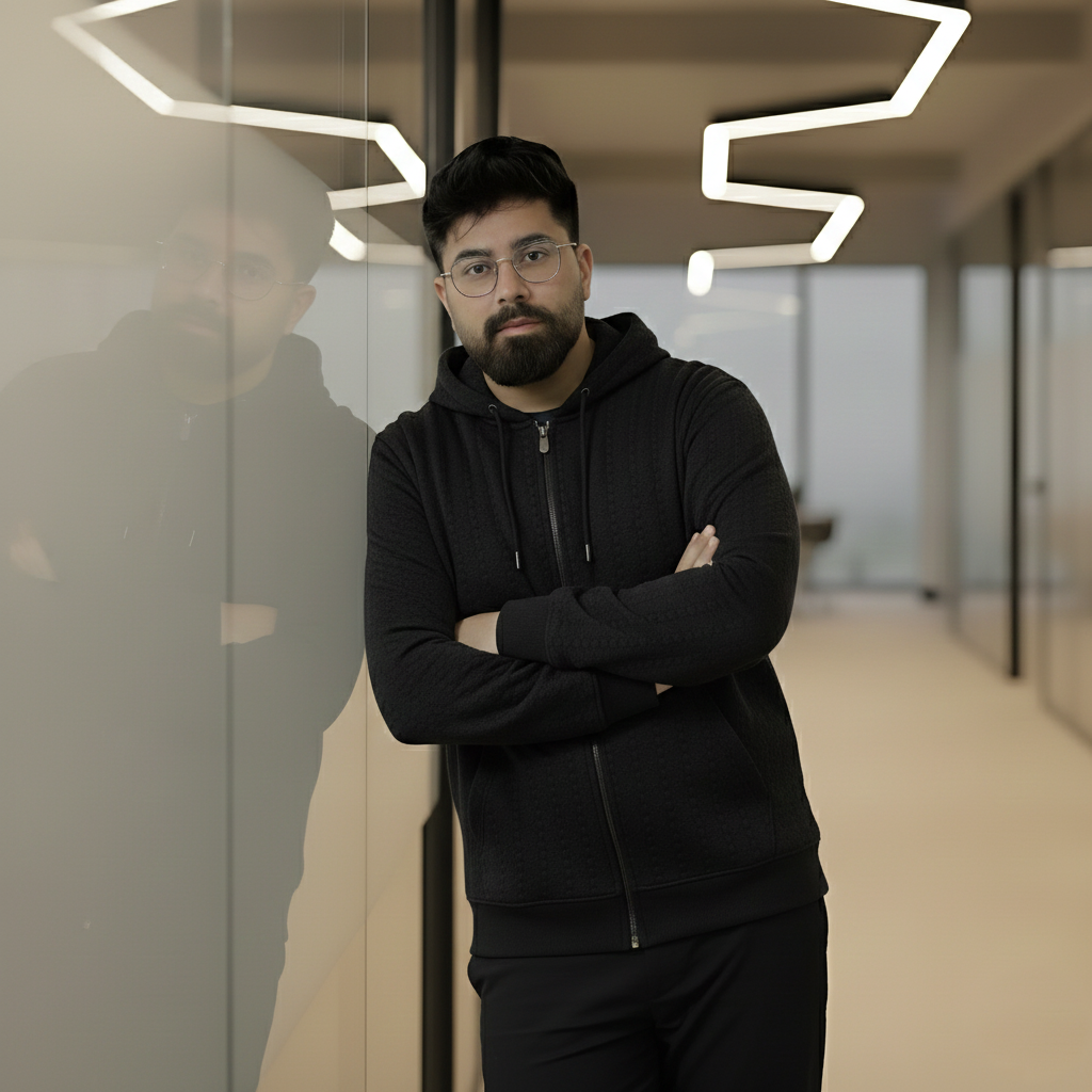 Premium Quilted Full-Zip Hooded Jacket for Men - Black - Image 2