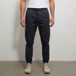 Men’s Slim-Fit Midnight Navy Cargo Joggers – 6-Pocket Utility Trousers
