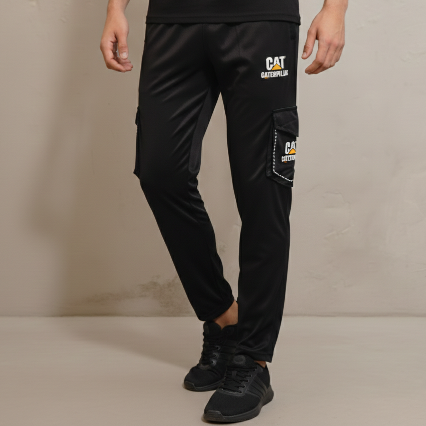 Men’s Black Utility Cargo Joggers – Slim-Fit Athletic Trousers - Image 2