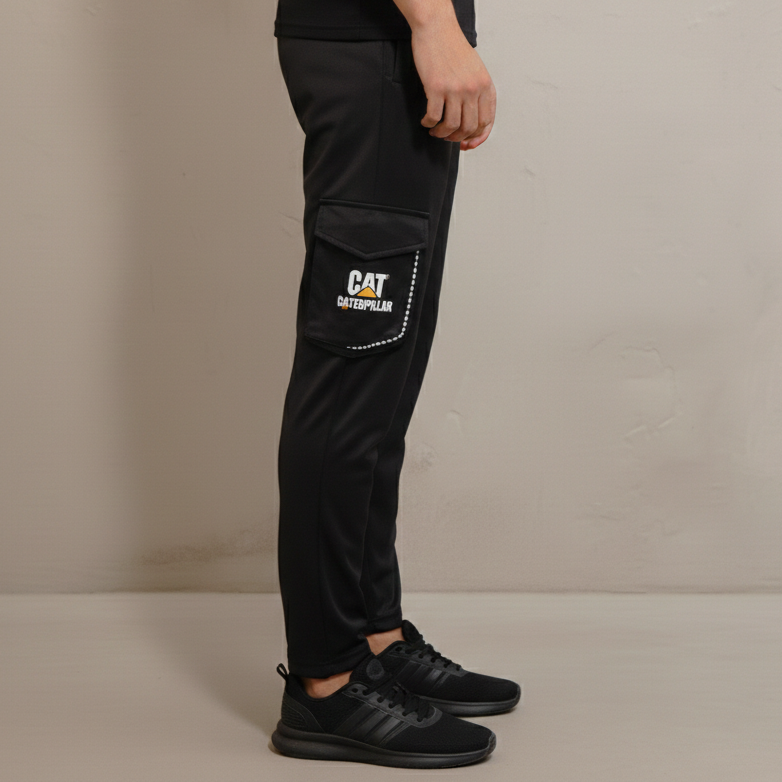 Men’s Black Utility Cargo Joggers – Slim-Fit Athletic Trousers - Image 3