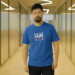 Premium Men’s Cobalt Blue Graphic Cotton T-Shirt – Urban Streetwear