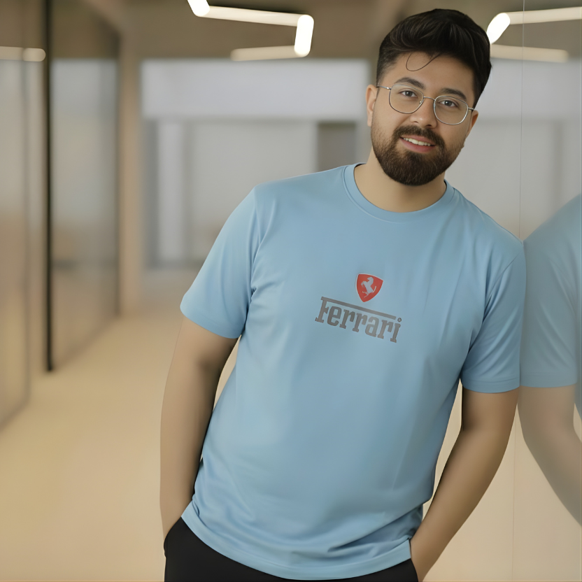 Men’s Sky Blue Grand Prix Graphic Tee – Premium Racing Heritage Collection - Image 3