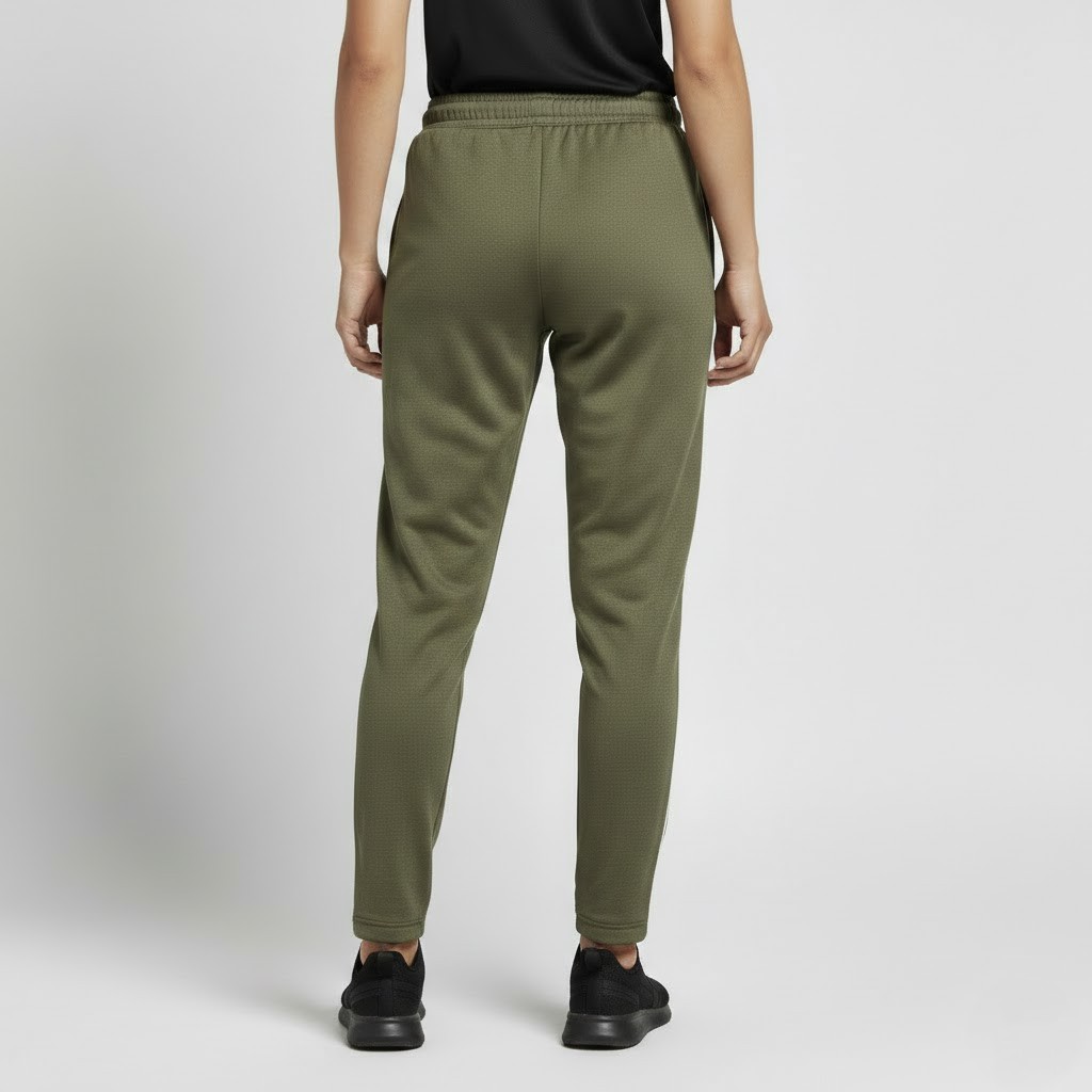 Men’s Core Athletic Triple-Stripe Track Pants – Slim Fit Green - Image 3