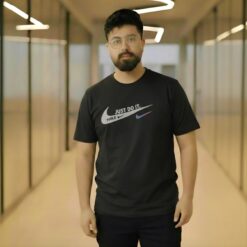 Men's Premium Black Graphic Tee | Minimalist Modern Fit T-Shirt